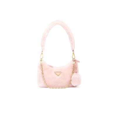PRADA RE-EDITION SHEARLING MINI BAG 1BC204 (22*18*6cm) 